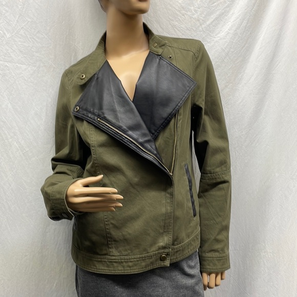 Marc New York Jackets & Blazers - Marc New York Green and Black Faux Leather Jacket